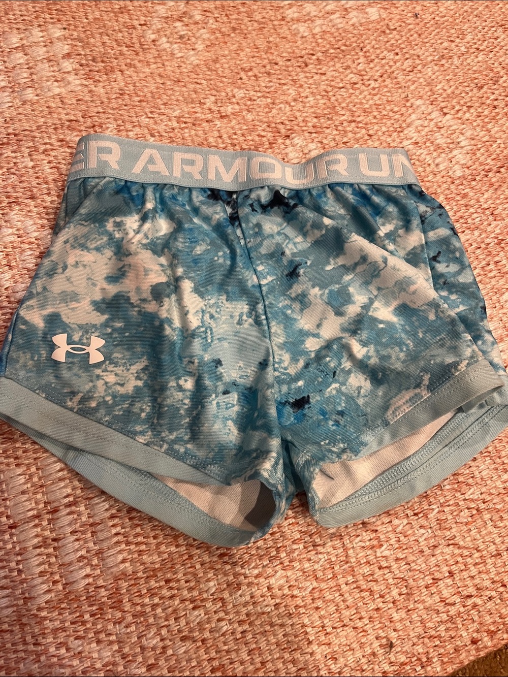 Under Armour kids Light Blue Tie-Dye Athletic Shorts